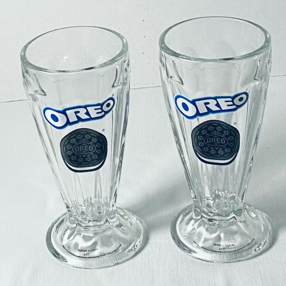 Oreo Clear Glass Milkshake Glasses -Set of 2
